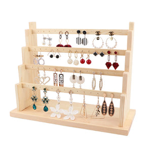 Wooden Earring Display Stand Jewelry Holder Organizer Rack