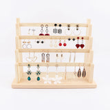 Wooden Earring Display Stand Jewelry Holder Organizer Rack