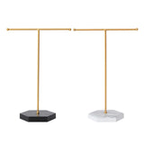 T-Shaped Earring Display Organizer Marble Base Tower Rack