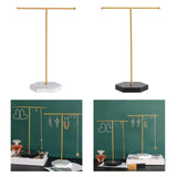 T-Shaped Earring Display Organizer Marble Base Tower Rack
