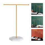 T-Shaped Earring Display Organizer Marble Base Tower Rack