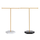 T-Shaped Earring Display Organizer Marble Base Tower Rack
