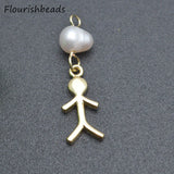 20pcs 9x19mm Anti Fading Nickel Rhodium Plated Pearl Beads Boys Girls Charms