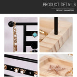 Wooden Earring & Jewelry Holder Stand with 80 Holes