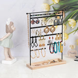 Wooden Earring & Jewelry Holder Stand with 80 Holes