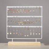 Wooden Earring Holder Jewelry Organizer Display Stand