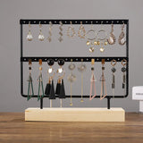 Wooden Earring Holder Jewelry Organizer Display Stand