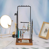 Earring Holder Jewelry Organizer with Wooden Tray