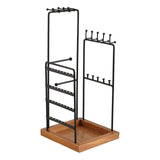 Earring Holder Jewelry Organizer with Wooden Tray