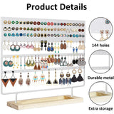Earring Holder Organizer Stand, 145 Holes Jewelry Holder Tower