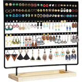 Earrings Organizer Stand 145 Holes, Wooden Jewelry Holder Tower
