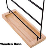 3-Tier Earring Holder Stand 69 Holes Organizer with Wooden Tray