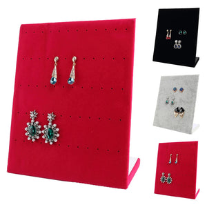 Velvet Earring Holder Stand 60 Holes Square Display Board