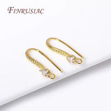 18K Plated Cubic Zircon Ear Wire with Open Loop