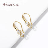 18K Plated Cubic Zircon Ear Wire with Open Loop