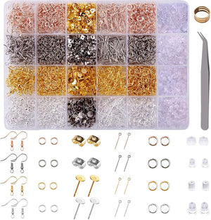 Earring Making Kit with Hooks, Posts and Backs for Earrings