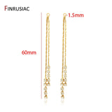 14K Plated Brass Zircon Tassel Pendants for Earring Making