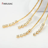 14K Plated Brass Zircon Tassel Pendants for Earring Making
