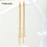14K Plated Brass Zircon Tassel Pendants for Earring Making
