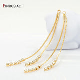 14K Plated Brass Zircon Tassel Pendants for Earring Making