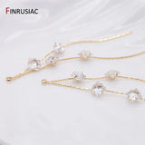 14K Plated Zircon Tassel Pendants for Earrings