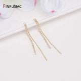 14K Plated Zircon Tassel Pendants for Earrings