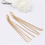 14K Plated Zircon Tassel Pendants for Earrings