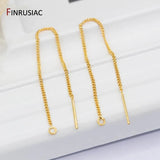 14K Gold Plated Tassel Chain Ear Wire Earrings Findings