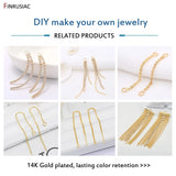 14K Gold Plated Tassel Chain Ear Wire Earrings Findings