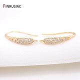 Inlaid CZ Zircon 14k Real Plated Hook Earring Findings