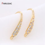 Inlaid CZ Zircon 14k Real Plated Hook Earring Findings