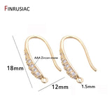 Inlaid CZ Zircon 14k Real Plated Hook Earring Findings