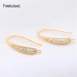 Inlaid CZ Zircon 14k Real Plated Hook Earring Findings