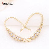Inlaid CZ Zircon 14k Real Plated Hook Earring Findings