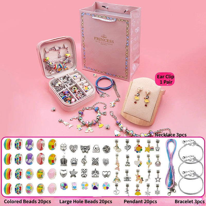 Colorful Beaded Children's Crystal Bracelet Accessories Pack