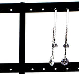 Earring Organizer Stand with Wood Tray - Metal Tower for Ear Studs, 52 Holes