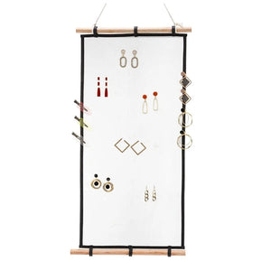 Wooden & Mesh Earring Organizer Wall Holder Display 23.6x11.8in
