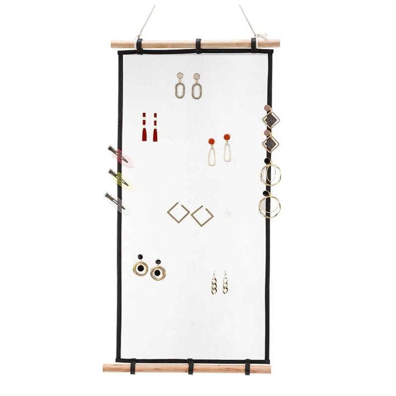 Wooden & Mesh Earring Organizer Wall Holder Display 23.6x11.8in