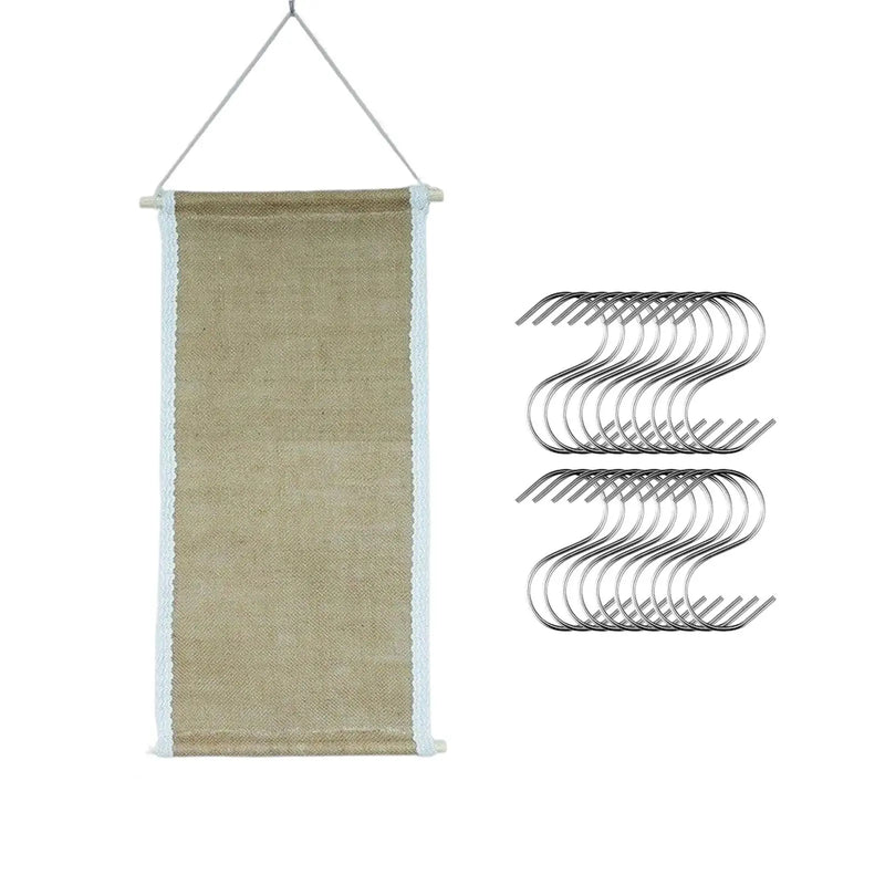 Earring Organizer Holder Wall Mounted Mesh Cloth for Rings Necklace