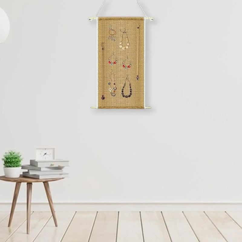 Earring Organizer Holder Wall Mounted with Hooks for Hair Ties