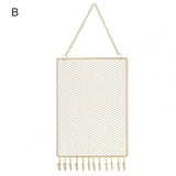 Metal Grid Rectangle Wall Shelf Earring Organizer
