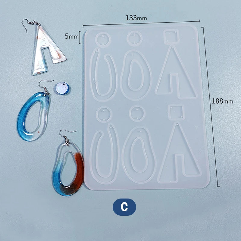 Silicone Resin Mold for DIY Earring Pendant Keychain Charms