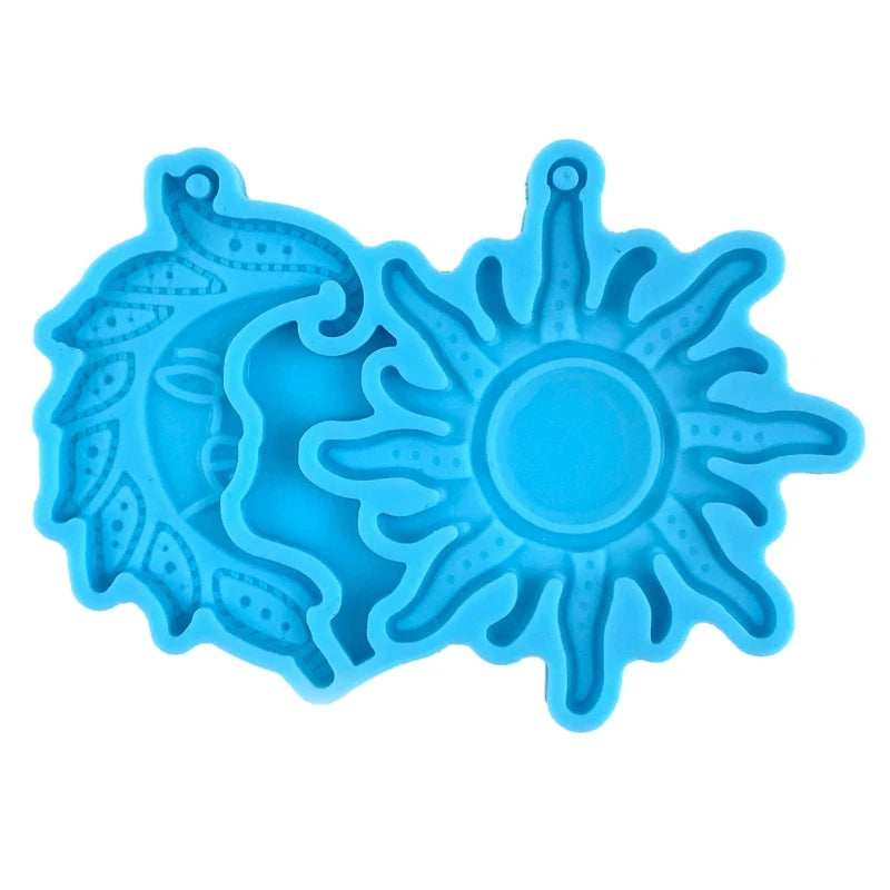 Resin Asymmetric Sun Moon Earring Mold for Jewelry Making
