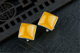 925 Sterling Silver Earring Studs for Square Cabochons E202B