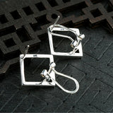 925 Sterling Silver Earring Studs for Square Cabochons E202B