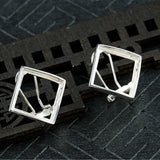 925 Sterling Silver Earring Studs for Square Cabochons E202B