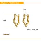 Silver 925 Small Hoop Flower Zircon Ear Jewelry