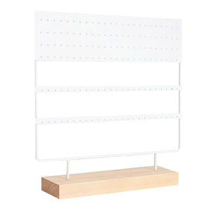 3-Tier Earring Stand Display Rack with Wood Base