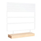 3-Tier Earring Stand Display Rack with Wood Base