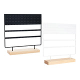 3-Tier Earring Stand Display Rack with Wood Base